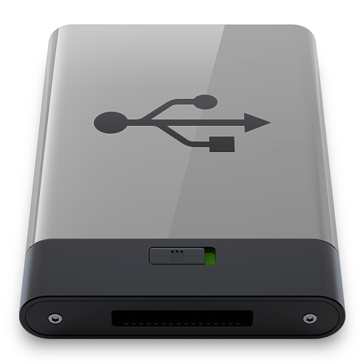 Grey USB B Icon 512x512 png